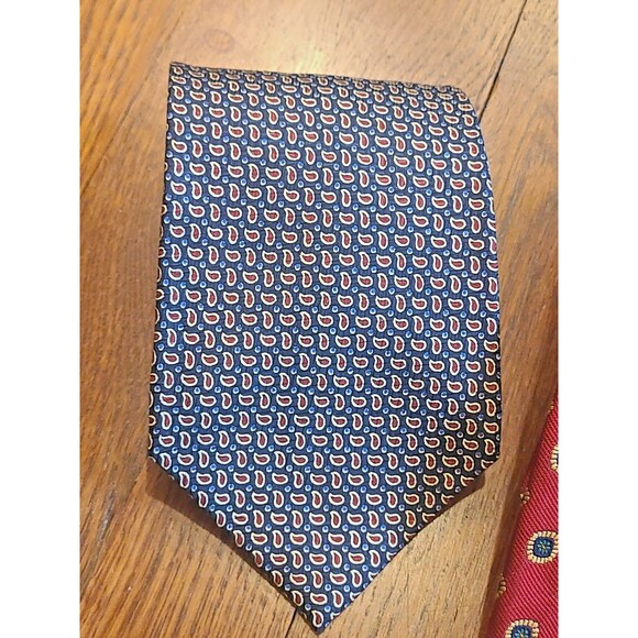 Lot of 4 Vtg Polo Ralph Lauren Silk Tie Hand Made USA Yellow Red Dark Blue Navy - Picture 11 of 16